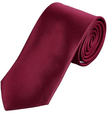 DonDon hombres corbata 7 cm business professional classica hecho a mano rojo oscuro para la oficina o eventos festivos