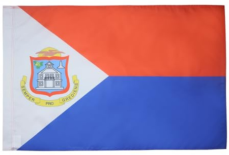 AZ FLAG Bandiera Sint Maarten 150x90 cm - Bandiera Regno Dei Paesi Bassi 90 x 150 cm Foro per Asta