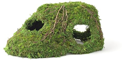 Galápagos (05370) Mossy Sapa Corner Hide - The Perfect Reptile Hide for Security and Comfort - A Natural and Secure Hide for Reptiles, Amphibians, and Invertebrates, L10” x W5.5” x H4.5”