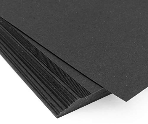 Pack 30 hojas cartón reciclado negro grueso 400 g/m² hojas cartoncillo compacto, para manualidades, scrapbook - 23x30 cm