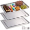 Relaxdays Plateaux de service, lot de 3, Acier inoxydable, adapté au lave-vaisselle, saucisson, 48 x 33 cm, argenté