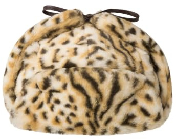 Kangol Leopard Trapper Pilotmössa by Damer/Herrar - med öronklaffar, foder, läderband höst-vinter Vinter - M (56-57 cm) beige