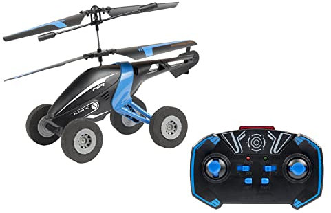 FLYBOTIC Air Wheelz, Rechargeable RC Heilcopter, 2-Channel Helicopter with LED Lights, Drive on Land and Fly, Auto-Stable Technology, Suitable for 10+