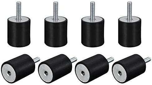 sourcing map 8 Stück Gummipuffer M6 Stecker/Buchse Vibrationsisolator Schwingungsdämpfer Stoßdämpfer D20mmxH25mm