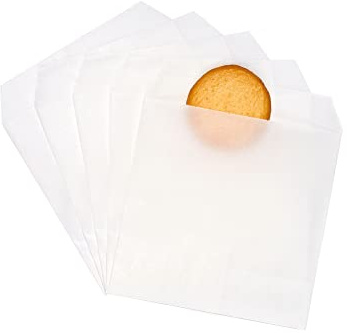 Quotidian Bianco Piatto Mini Quadrato Sacchetti Carta Glassine Envelope 3 x 3 (8 x 8cm) Confezione da 100 - Snack Cioccolato Buffet Craft Supplies Festa Favor