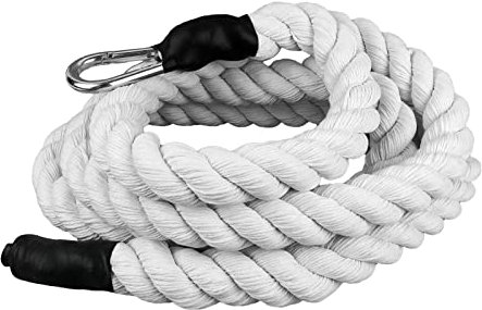 UNDERFIT Kletterseil - Trainingsseil für Bodybuilding - 4 cm Durchmesser - Sportgeräte für Krafttraining - Sportseil aus Baumwolle - Belastbarkeit bis zu 300 kg