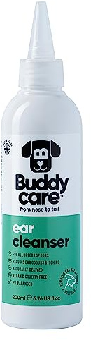 Buddycare Dog Ear Cleaner - (200ml) Remove Ear Wax & Debris Dog Ear Drops, Effective Ear Cleaner For Dogs | Soothing Ear drops Suitable For All Pets | Dogs & cats