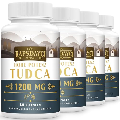 TUDCA de alta dosis (1200 mg por porción), 240 cápsulas – sales biliares de ácido tauroursodesoxicólico, suplemento alimenticio para el hígado | sin OMG, sin gluten