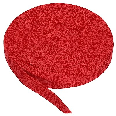 PATIKIL Bomull Twist Tape 15mm(5/8) 9m(10 Yard) Bomull Tape Bies Bindning Tape Spik Remmar Ornament för sömnad gåva Wrapper Hantverk DIY Röd