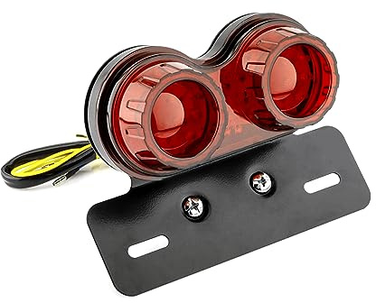 Shkalacar Luces traseras para motocicleta,Universal LED luz de parada o luz intermitente doble luces de remolque luces de soporte de placa de matrícula de freno