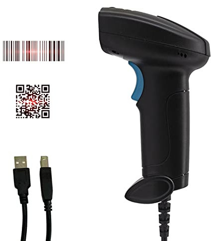 Sunydog Barcode Scanner,1D/2D tragbarer USB-Barcode-Leser, manueller Auslöser/automatisches kontinuierliches Scannen, unterstützt Papiercode, kompatibel mit Windows, Android, Mac, für Supermarkt
