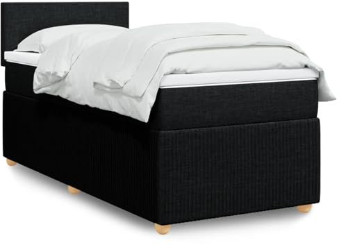 qohoio Boxspringbett mit Matratze Schwarz 90x190 cm Betten Bett Mit Matratze Bett Boxspringbett Schlafzimmer MöBel Stoff - 3287306