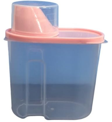 Flingdispenser Ris Matförvaringsbehållare Spannmålsdispenser Matförvaringsbehållare Med Lock Livsmedelsdispenser(Pink,1.9L)
