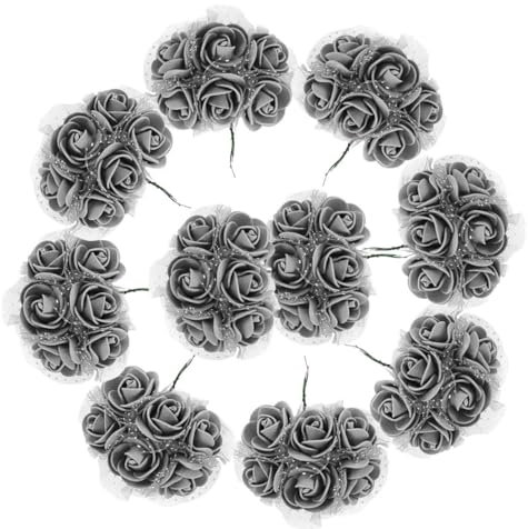 Foam Roses With Stem 72 Silver Rose Artificial Flowers Artificial Fake Roses Wedding Flowers Decorations DIY Bridal Bouquets Foam Flower Wreath