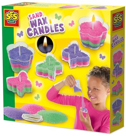 SES Creative 14710 Bougies de Sable - Kit de Loisirs Créatifs pour Enfants dès 6 Ans - Créez des Bougies Uniques avec de la Cire - Parfait pour Offrir et créer