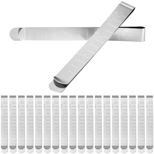 QWORK® Set of 20 Sewing Clips Stainless Steel Hemming Clips with 3-Inch Measurement Scale for Professional Fabric Fixation