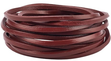 GORGECRAFT 5M Cowhide Leather Cord Genuine Leather Strip 5mm Wide Flat Leather String 4mm Thick Saddle Brown Braiding Thread Rope for Bracelets Neckacle Jewellery Making Boot Lace Belts DIY Crafts