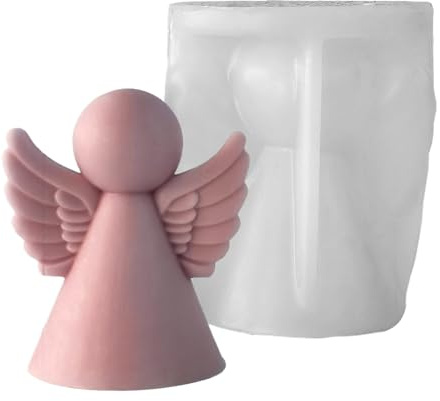 Angel Mold for Crafts, Reusable, Silicone Materials, Angels Shape Candle Silicone Molds, Resin Pillar Aromatherapy Candles Wax Soap, Tear-Resistant, for Baking, Molding, Or Art Project