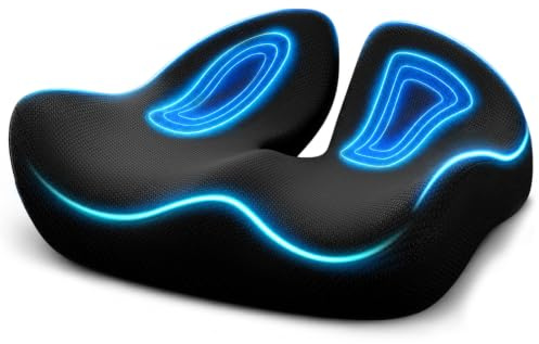 Geebymol Memory Foam Seat Cushion, Office Chair Cushion, Large & Non-Slip | Ergonomic Car Chair Cushions for Tailbone Pain Relief, Sciatica Relief, Comfort Seat Pad for Home, Office, Long Sitting