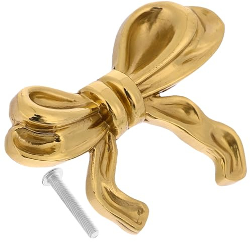 IWOWHERO Poignée de Porte Décorative en Laiton en Forme de Nœud Dimensions 50X35X25 MM Bouton de Meuble pour Tiroir Armoire Penderie et Commode Finition Dorée Résistante et