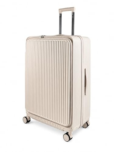 Vuelto Valise Soute Grande 76 cm – Bagage Rigide et Extensible en ABS avec Serrure TSA – Port USB, Porte-Gobelet – 4 Roues Doubles 360 Rose Champagne