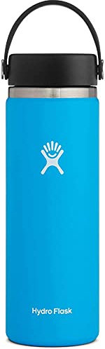 HYDRO FLASK - Trinkflasche 591ml (20oz) - Vakuumisolierte Wasserflasche aus Edelstahl - Sportflasche mit auslaufsicherem Flex Cap & Gurt - Thermoflasche Spülmaschinenfest - Weite Öffnung - Pacific