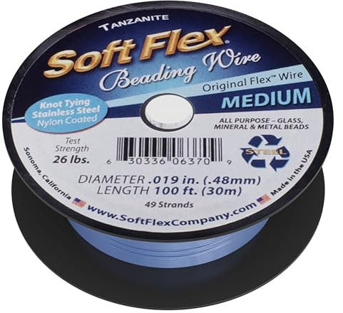 Soft Flex 49 Strand Beading Wire - Medium 0.19 Diameter - 100 Feet Nylon Design Wire