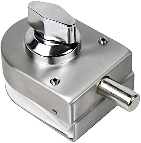 Cerradura de Piso para Puerta de Cristal – Acero Inoxidable 304,Sin Perforación,Acabado cepillado,Compatible con Vidrio de 10-12 mm,Seguridad para Puertas Correderas y Abatibles,Operación con Manija