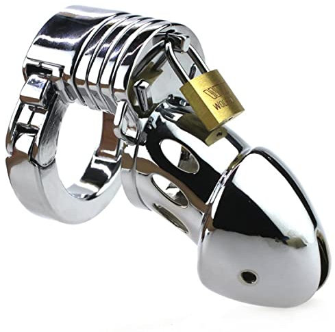 Peniskäfig Herren Metall 8 cm Käfiglänge Ø 3,1 cm 340 g 6-fach verstellbarer Hodenring (Ø 4–5 cm) Chastity Cage Male Cock Keuschheitsgürtel extrem für Männer Alltag FOPS N25-2
