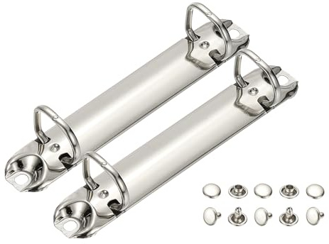 PATIKIL B7 2 hål ringpärmsmekanismer, 2 set 1,6 cm D-ring ersättningspärm planerare lösa bladbindande ryggar för arrangörer gör-det-själv fyllning papper förvaring mapp tillbehör, 20 mm silverton