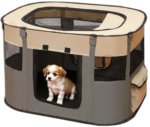 Parc Chaton Pliable 70 x 55 x 40 cm, Portable Parc pour Chien, Tente pour Chat Respirante d’Intérieur/Extérieur avec Sac de Transport