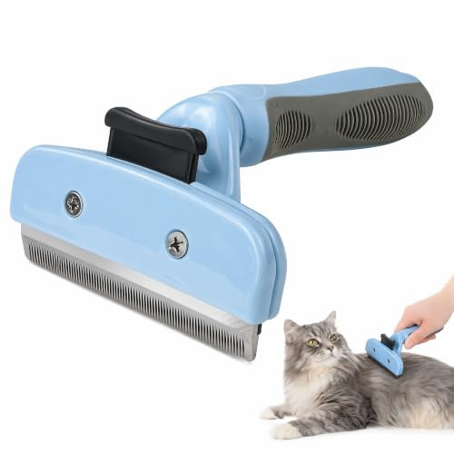 Shengxi Spazzola Cane Pelo e Gatti con Pulsante Autopulente, Spazzola per Cani con Corto e Lungo di Taglia Piccola Media, Pettine Rimuovi Peli Animali, Ideale per Cambiare il Pelo