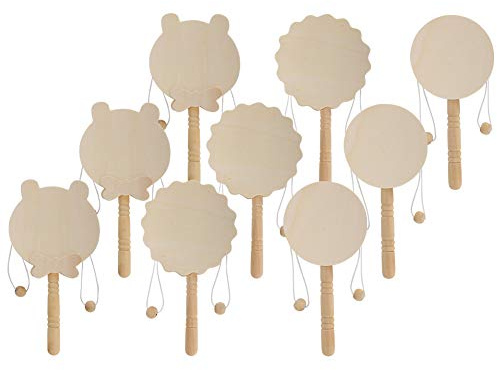 Generic Tecknad Träskalla Babyleksaker 3 Set Miljövänligt Hantverk för Tidig Utbildning 8,8 X 17 Cm Trästorlek