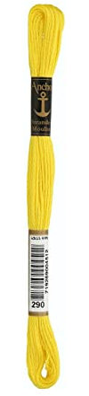 Anchor Sticktwist 4635000-00290 gelb Stickgarn, 100 % Baumwolle