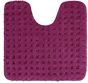 PANA® Flauschiger Badvorleger (45 x 45 cm) • WC Vorleger mit Ausschnitt aus weichen Mikrofasern • Rutschfester & waschbarer Badteppich • Badematte mit WC-Ausschnitt • Farbe: Beere