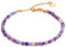 BERGERLIN Amethyst Armband lila mit vergoldeter Perle – facettiertes, lila Armband mit Verschluss – Größe XS-S