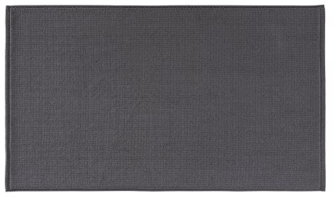 PANA® Baumwoll Badematte rutschfest • Duschvorleger & Badvorleger aus 100% Baumwolle • Badteppich waschbar • Oeko-TEX Zertifiziert • Größe: 51 x 86 cm • Farbe: Dunkelgrau