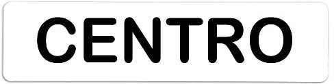 Becral® - Señal adhesiva de PVC CENTRO | Placa puerta PVC BLANCO | Señal informativa | Cartel Puerta 200X50mm