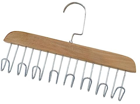 Percha para 8 Cinturones, Percha para cinturón Madera, Percha Antideslizante, Corbatas, Percha para Cinturones, Accesorios Madera Cedro, Soporte Bufanda, Adecuado para Bufandas,