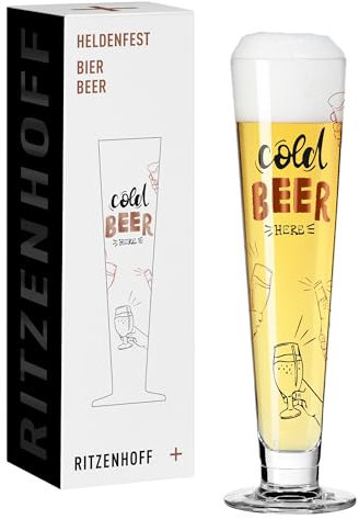 RITZENHOFF 1011016 Bier-Glas 330 ml - Serie Heldenfest, Motiv Nr. 16, rund und mehrfarbig - Made in Germany