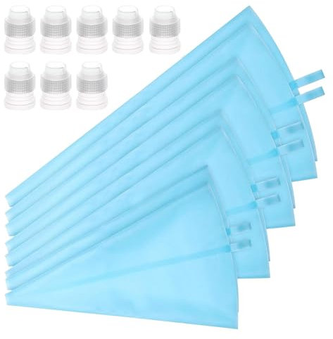 Juego de mangas pasteleras y puntas,Juego de mangas pasteleras y puntas, Juego de mangas pasteleras reutilizables con puntas para glaseado, Kit de tuberías de glaseado resistente para decoración de pa