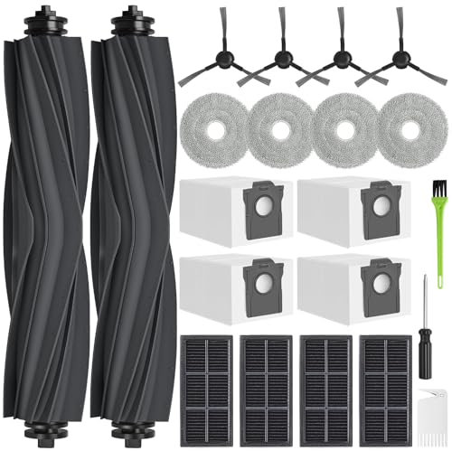 DrRobor Accessori per Dreame L10s Ultra Gen 2/L10s Pro Ultra Heat/X30 Ultra/Mova E30 Ultra | 2 Spazzole Principali, 4 Sacchetti Per La Polvere, 4 Filtri Hepa, 4 Spazzole Laterali, 4 Wischtücher