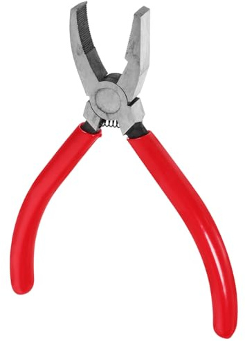 HIAKDOFT Alicates para Romper Vidrios y Cortar Vidrio de 6 Pulgadas Punta Curva para Vidrieros Profesionales Herramienta Resistente Coloreados y Mosaicos Manualidades