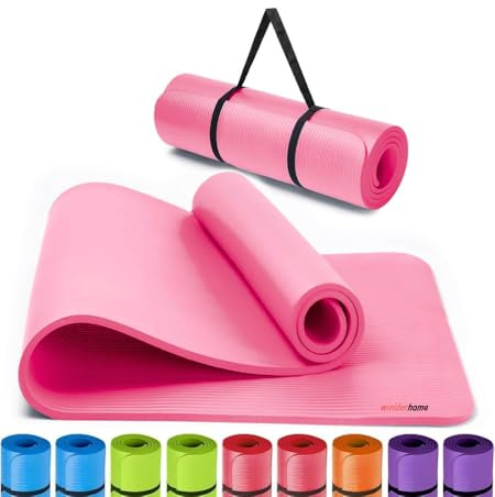 Winder Home | Yogamatte, Fitnessmatte Rutschfest Und Trainingsmatte, Yoga Matte Dicker, Sportmatte Dicke, Gym Matte, Yogamatte Rutschfest, Sportmatte Groß (Rosa (L) 190 cm)