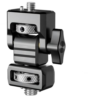 YUEHISY Camera Monitor Mount, 360 Rotation & 180 Tilt With Anti Twist Design, 1/4 Skruv, Aluminiumlegeringsdämpande Huvud för Fältmonitorer