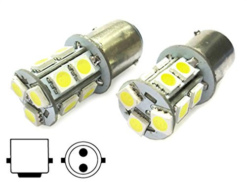 2 Lampes Led Bateau Nautica BA15D B15D Blanc Froid 12V 24V 3W Aucun Polarité Pieds Hétéro 13 SMD 5050 Baïonnette G18