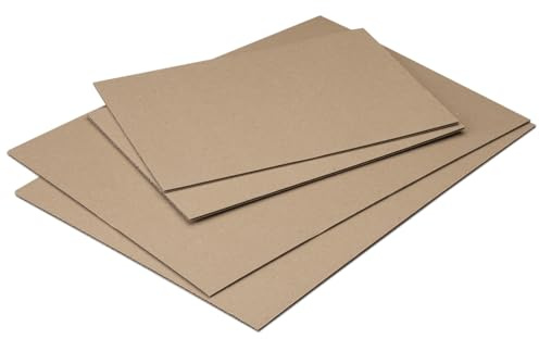Set de découpes en carton ondulé I 10 pièces à A4 I 31,1 x 21,9 cm I Épaisseur 2 mm I Marron I Carton ondulé I bricolage I Matériau d'emballage stable I Carton d'expédition I AZ094