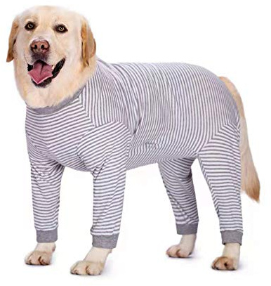 Yeapeeto Dog Onesie Surgery Recovery Suit for Large Medium Bodysuit Dogs Pajamas PJS Full Body for Shedding, Prevent Licking, Wound Protection, Cone Alternative (5XL, Grey)