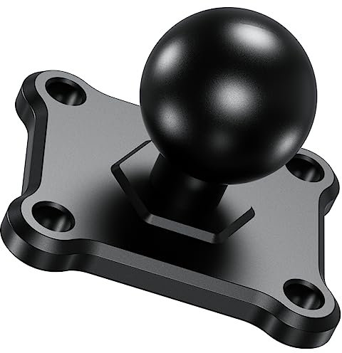 BRCOVAN 1'' Kugelhalterung mit Aluminiumlegierung 4-Loch-AMPS Quadratische Plattenbasis, Kompatibel mit RAM Mounts B Größe 1 Zoll / 2,54 cm Kugel Doppelsockelarm