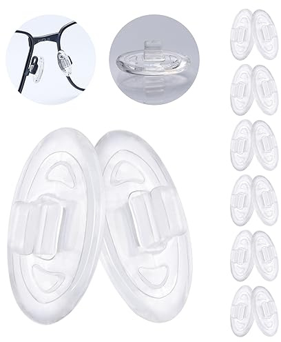 MYCOURAG 6 Pairs Replacement Silicone Nose Pads 13mm Compatible with Oakley Crosshair 2.0/WireTap/Whisker/Maui Jim Kahuna Sunglass